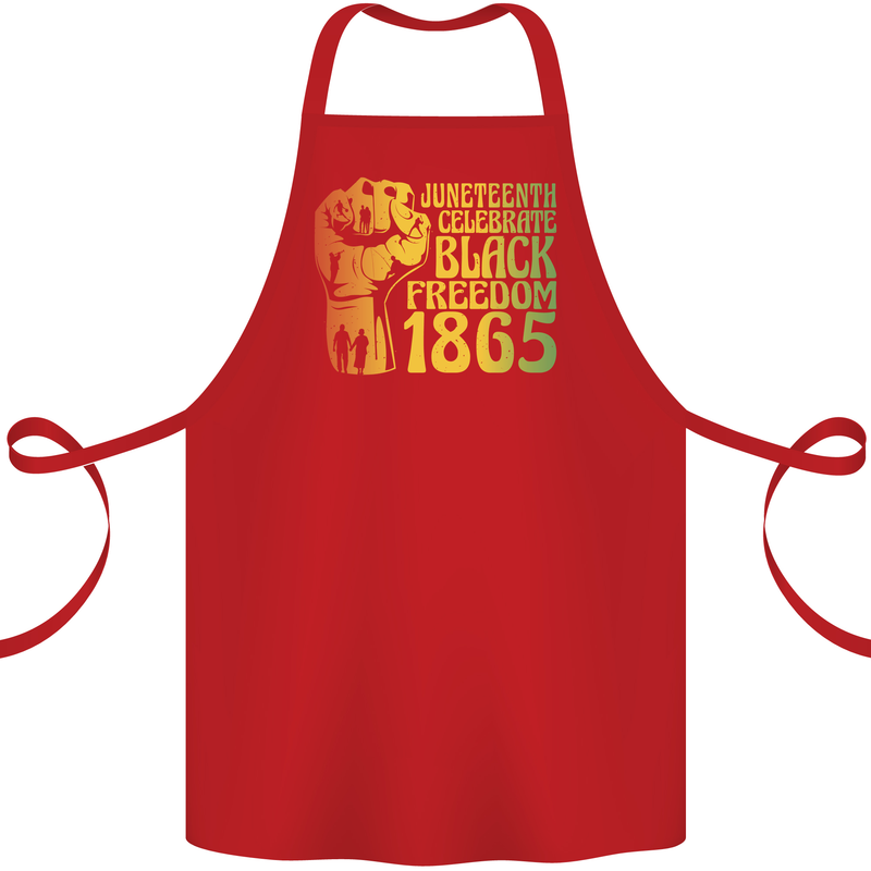 Juneteenth Black Lives Matter Freedom Cotton Apron 100% Organic Red