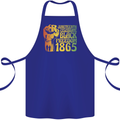 Juneteenth Black Lives Matter Freedom Cotton Apron 100% Organic Royal Blue