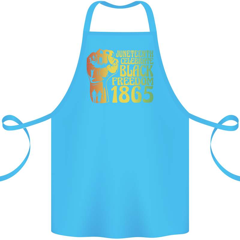 Juneteenth Black Lives Matter Freedom Cotton Apron 100% Organic Turquoise