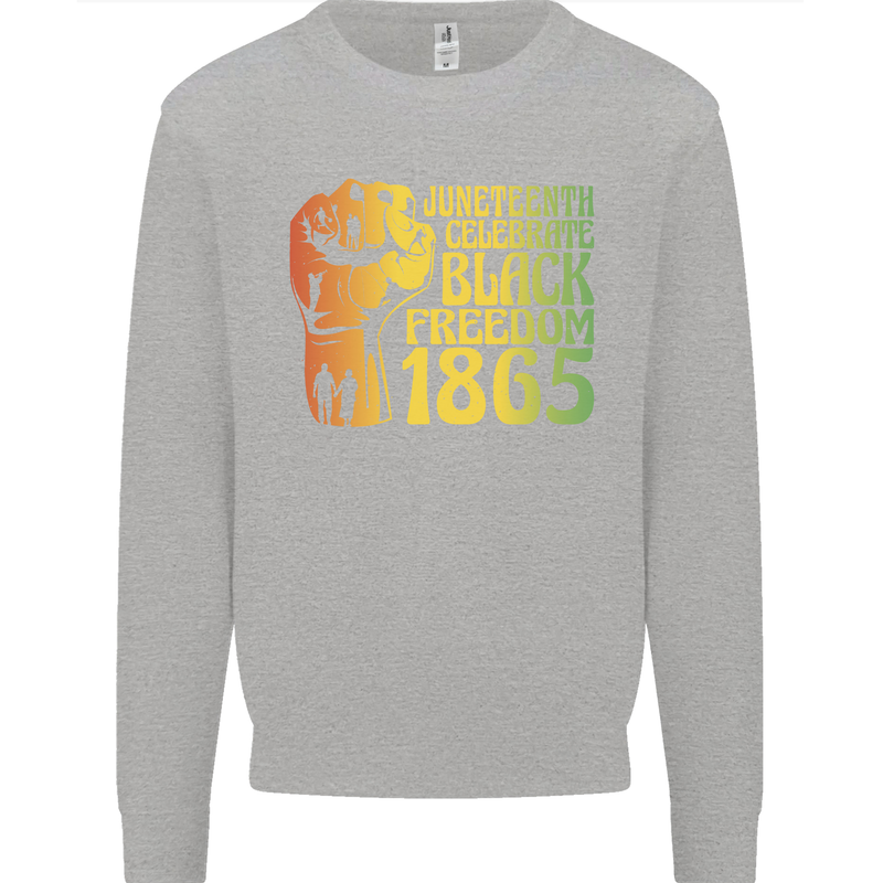 Juneteenth Black Lives Matter Freedom Kids Sweatshirt Jumper Sports Grey
