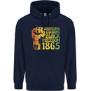 Juneteenth Black Lives Matter Freedom Mens 80% Cotton Hoodie Navy Blue