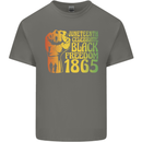 Juneteenth Black Lives Matter Freedom Mens Cotton T-Shirt Tee Top Charcoal