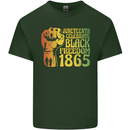 Juneteenth Black Lives Matter Freedom Mens Cotton T-Shirt Tee Top Forest Green