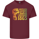 Juneteenth Black Lives Matter Freedom Mens Cotton T-Shirt Tee Top Maroon