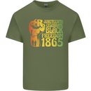 Juneteenth Black Lives Matter Freedom Mens Cotton T-Shirt Tee Top Military Green