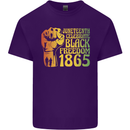 Juneteenth Black Lives Matter Freedom Mens Cotton T-Shirt Tee Top Purple