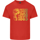 Juneteenth Black Lives Matter Freedom Mens Cotton T-Shirt Tee Top Red