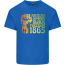Juneteenth Black Lives Matter Freedom Mens Cotton T-Shirt Tee Top Royal Blue