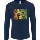 Juneteenth Black Lives Matter Freedom Mens Long Sleeve T-Shirt Navy Blue