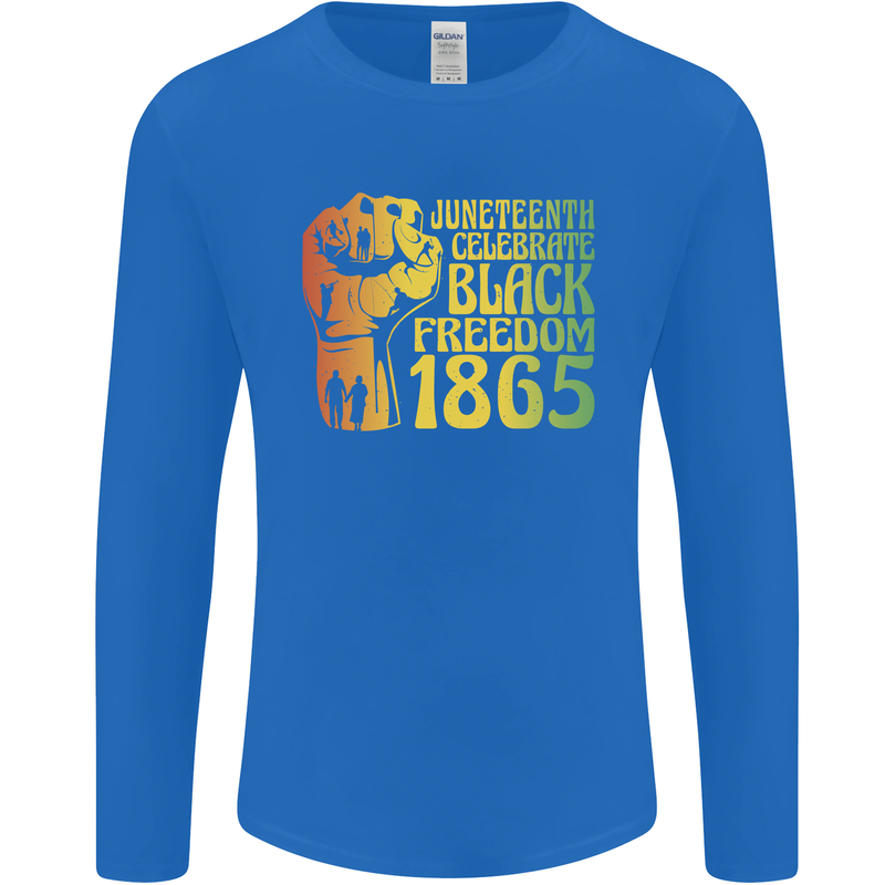 Juneteenth Black Lives Matter Freedom Mens Long Sleeve T-Shirt Royal Blue