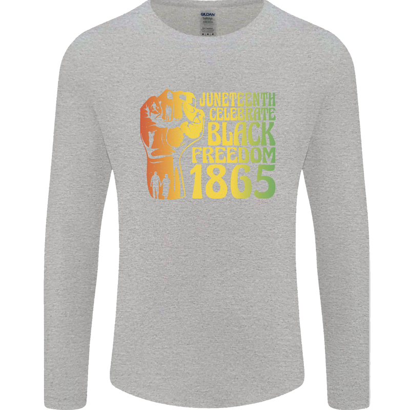 Juneteenth Black Lives Matter Freedom Mens Long Sleeve T-Shirt Sports Grey