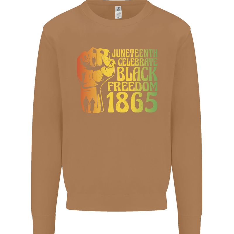 Juneteenth Black Lives Matter Freedom Mens Sweatshirt Jumper Caramel Latte