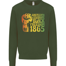 Juneteenth Black Lives Matter Freedom Mens Sweatshirt Jumper Forest Green