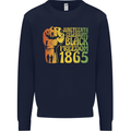 Juneteenth Black Lives Matter Freedom Mens Sweatshirt Jumper Navy Blue
