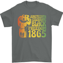 Juneteenth Black Lives Matter Freedom Mens T-Shirt Cotton Gildan Charcoal