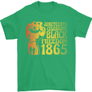 Juneteenth Black Lives Matter Freedom Mens T-Shirt Cotton Gildan Irish Green