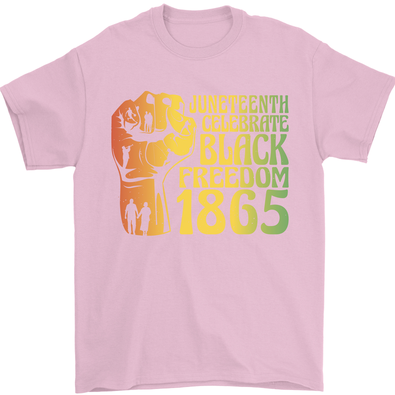 Juneteenth Black Lives Matter Freedom Mens T-Shirt Cotton Gildan Light Pink