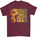 Juneteenth Black Lives Matter Freedom Mens T-Shirt Cotton Gildan Maroon