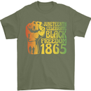 Juneteenth Black Lives Matter Freedom Mens T-Shirt Cotton Gildan Military Green