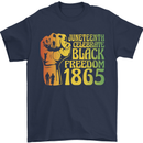 Juneteenth Black Lives Matter Freedom Mens T-Shirt Cotton Gildan Navy Blue