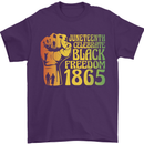 Juneteenth Black Lives Matter Freedom Mens T-Shirt Cotton Gildan Purple