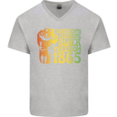 Juneteenth Black Lives Matter Freedom Mens V-Neck Cotton T-Shirt Sports Grey