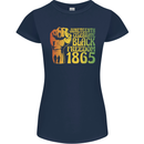 Juneteenth Black Lives Matter Freedom Womens Petite Cut T-Shirt Navy Blue