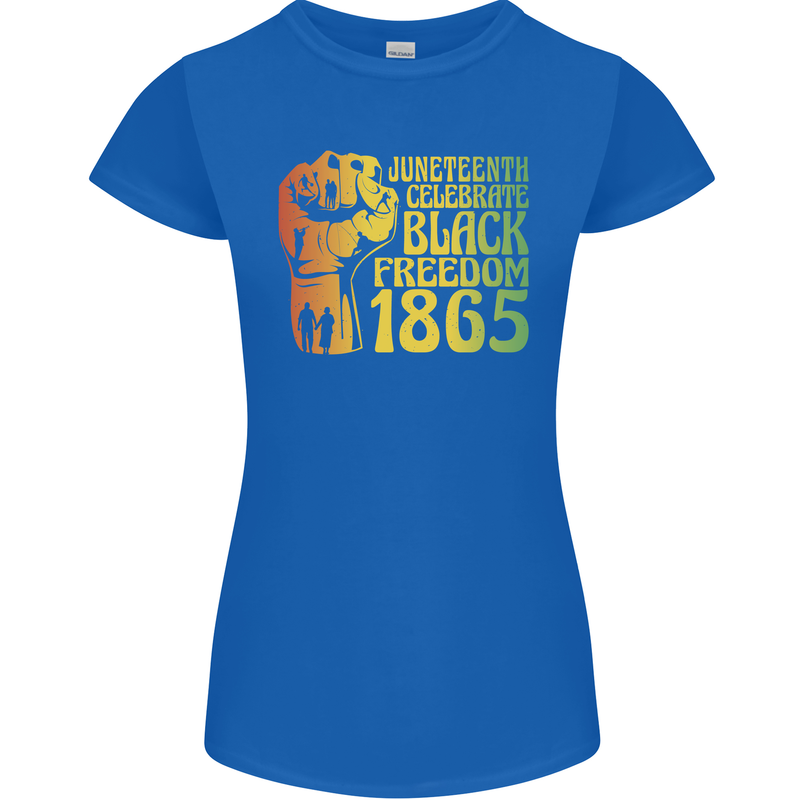 Juneteenth Black Lives Matter Freedom Womens Petite Cut T-Shirt Royal Blue