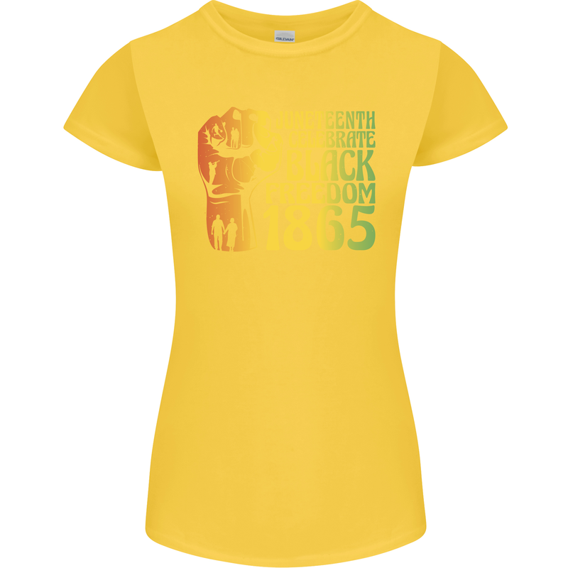 Juneteenth Black Lives Matter Freedom Womens Petite Cut T-Shirt Yellow