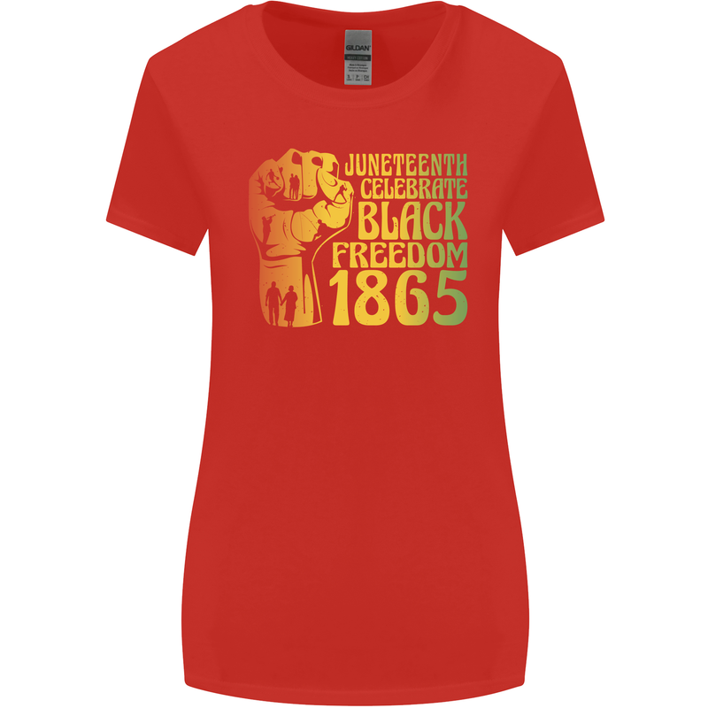 Juneteenth Black Lives Matter Freedom Womens Wider Cut T-Shirt Red