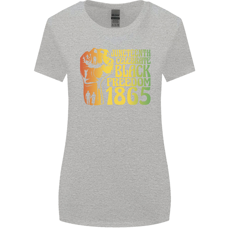 Juneteenth Black Lives Matter Freedom Womens Wider Cut T-Shirt Sports Grey