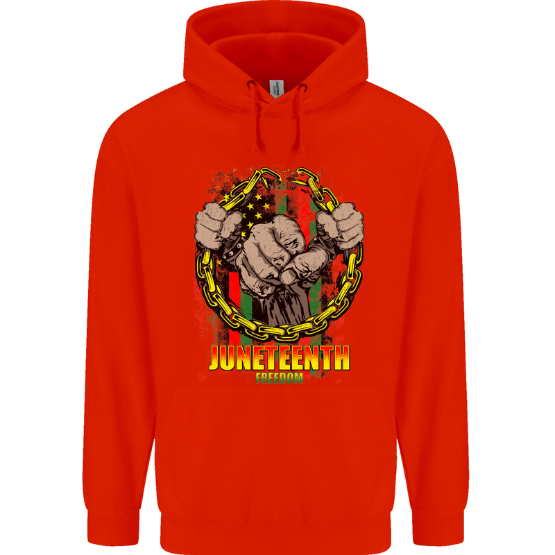 Juneteenth Black Lives Matter History Childrens Kids Hoodie Bright Red