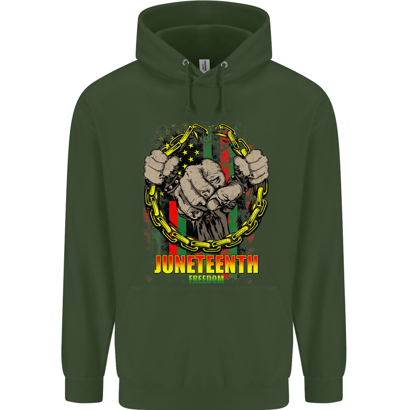 Juneteenth Black Lives Matter History Childrens Kids Hoodie Forest Green