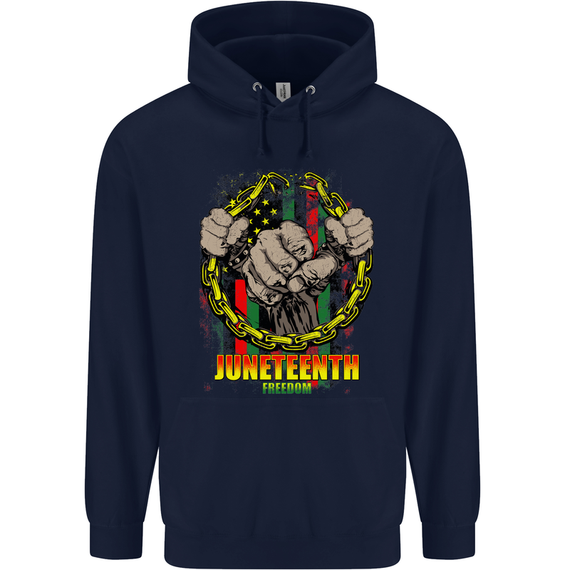 Juneteenth Black Lives Matter History Childrens Kids Hoodie Navy Blue