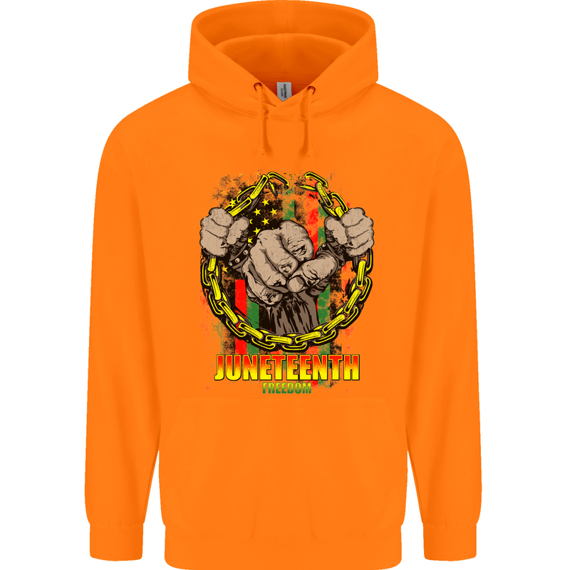 Juneteenth Black Lives Matter History Childrens Kids Hoodie Orange