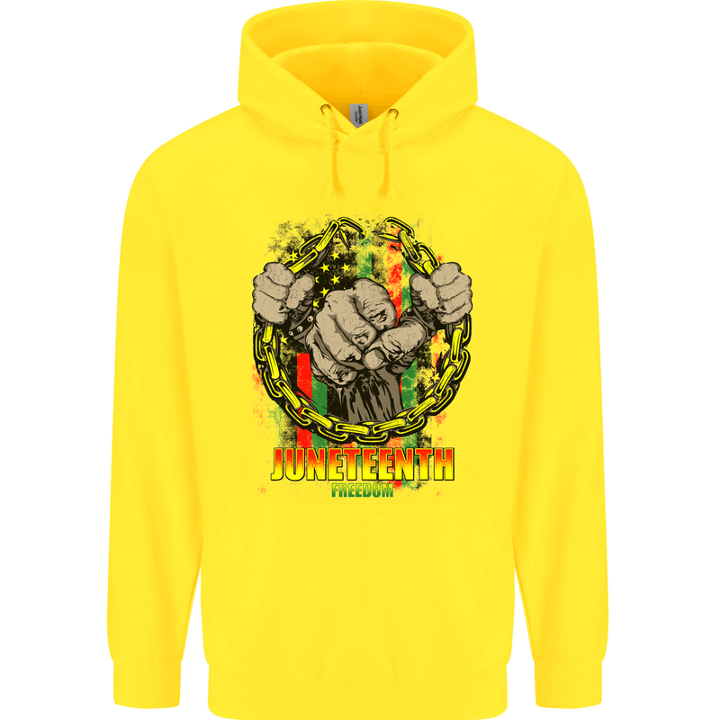 Juneteenth Black Lives Matter History Childrens Kids Hoodie Yellow