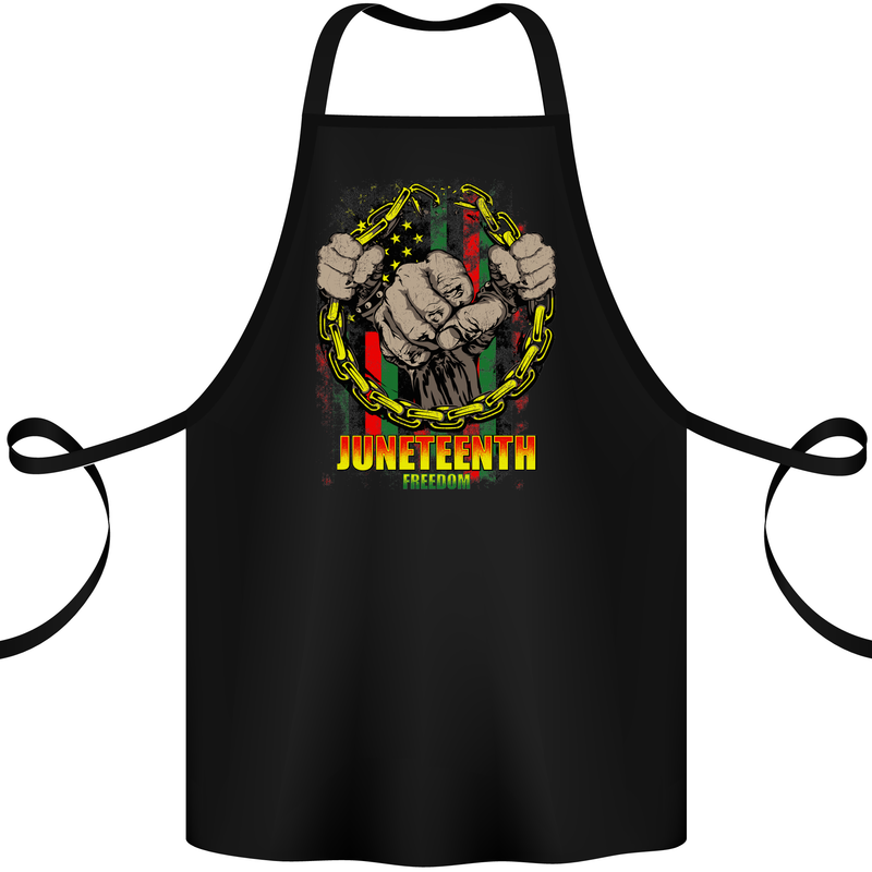 Juneteenth Black Lives Matter History Cotton Apron 100% Organic Black