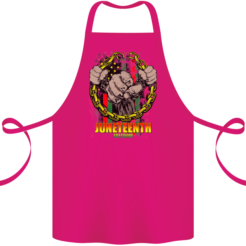 Juneteenth Black Lives Matter History Cotton Apron 100% Organic Pink