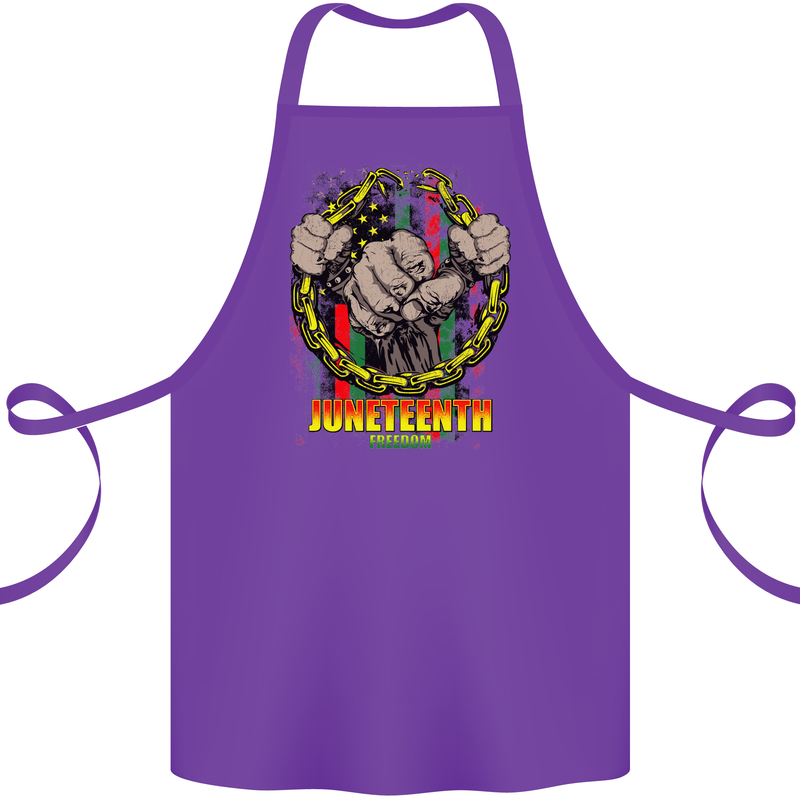 Juneteenth Black Lives Matter History Cotton Apron 100% Organic Purple