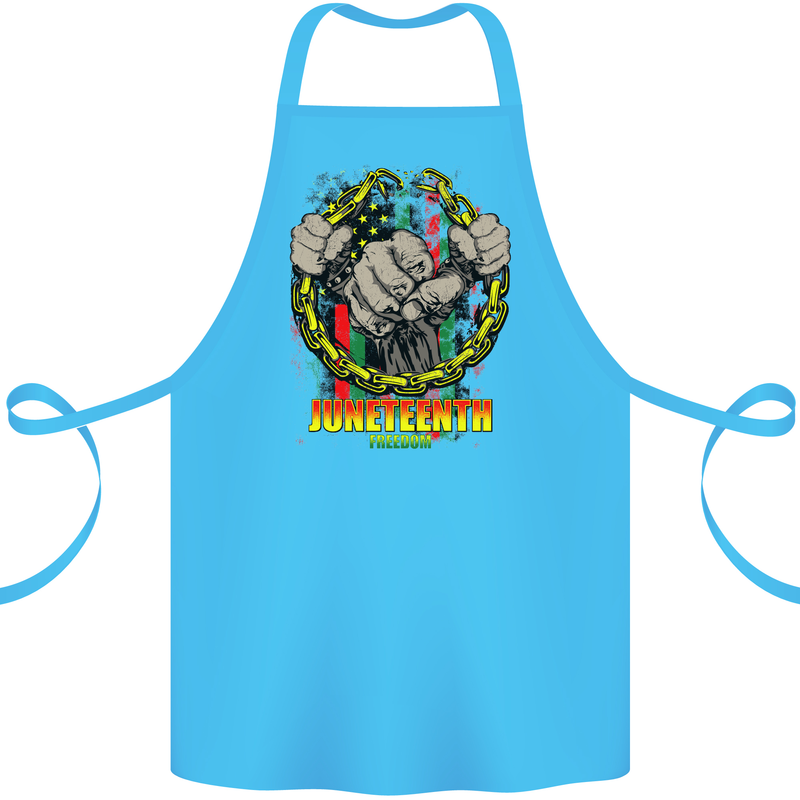 Juneteenth Black Lives Matter History Cotton Apron 100% Organic Turquoise