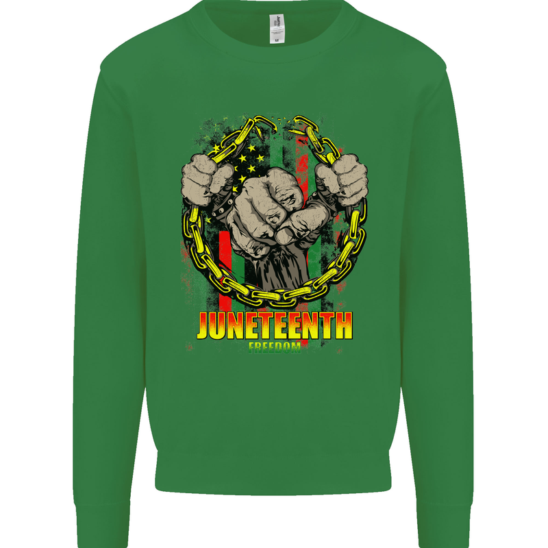 Juneteenth Black Lives Matter History Kids Sweatshirt Jumper Irish Green