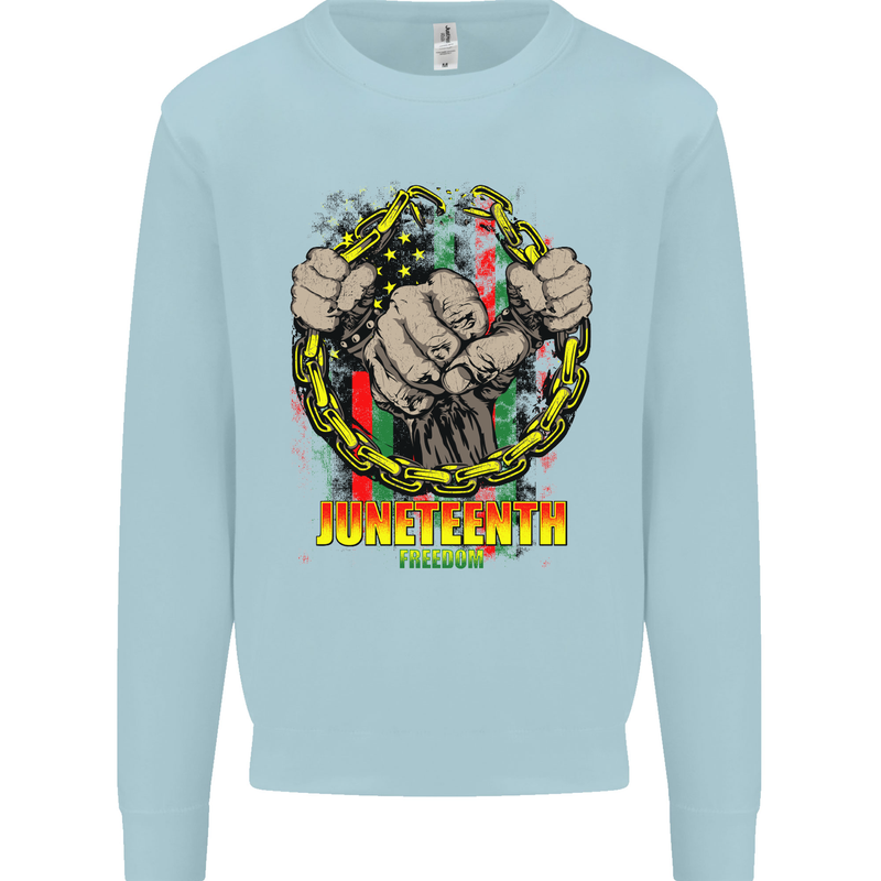 Juneteenth Black Lives Matter History Kids Sweatshirt Jumper Light Blue