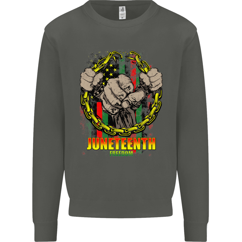 Juneteenth Black Lives Matter History Kids Sweatshirt Jumper Storm Grey