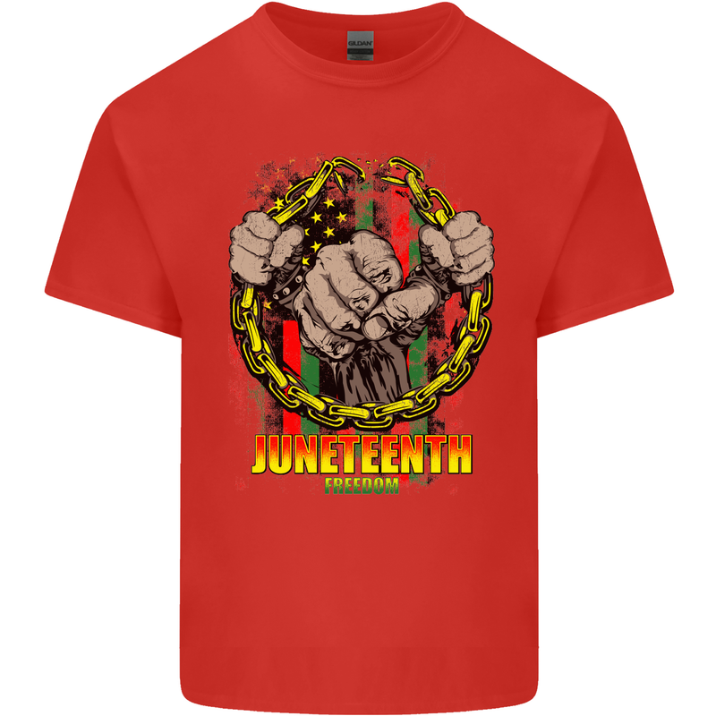 Juneteenth Black Lives Matter History Mens Cotton T-Shirt Tee Top Red