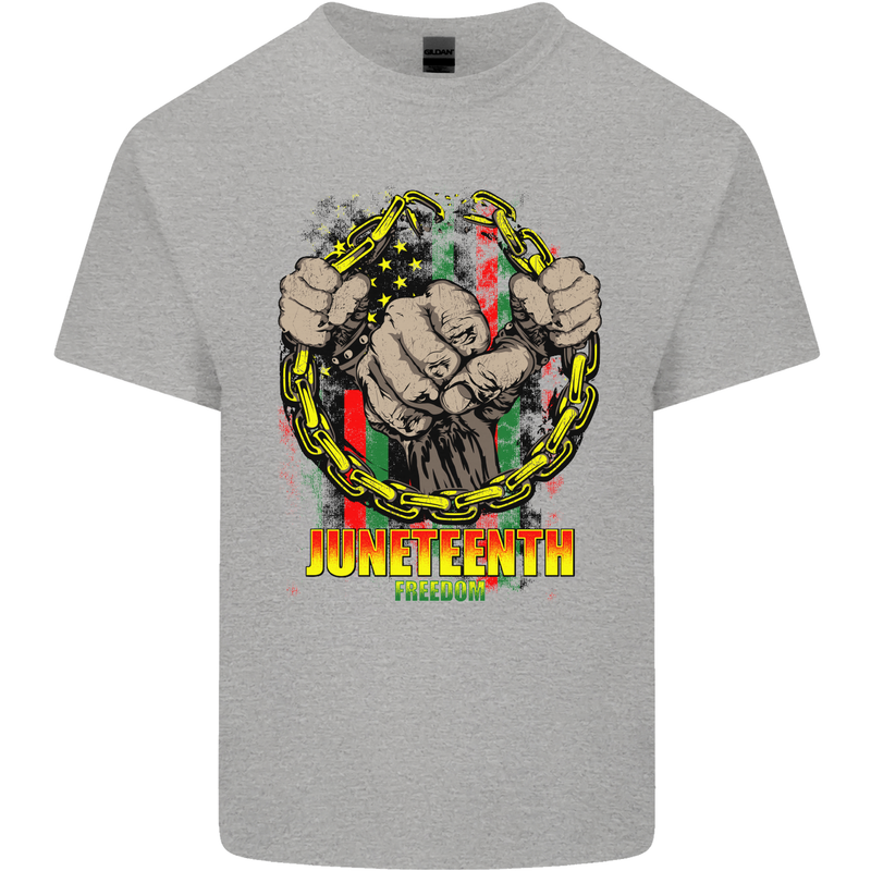 Juneteenth Black Lives Matter History Mens Cotton T-Shirt Tee Top Sports Grey