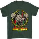 Juneteenth Black Lives Matter History Mens T-Shirt Cotton Gildan Forest Green