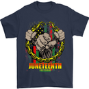 Juneteenth Black Lives Matter History Mens T-Shirt Cotton Gildan Navy Blue