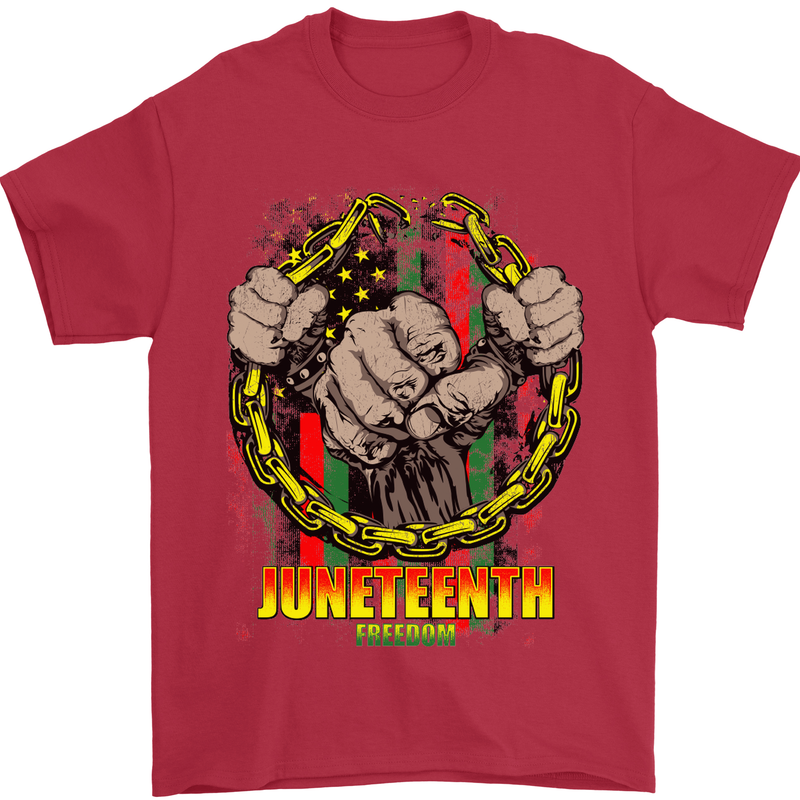 Juneteenth Black Lives Matter History Mens T-Shirt Cotton Gildan Red
