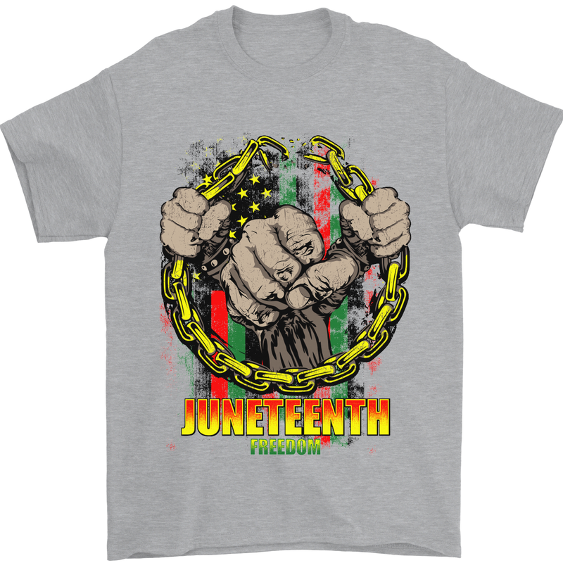 Juneteenth Black Lives Matter History Mens T-Shirt Cotton Gildan Sports Grey