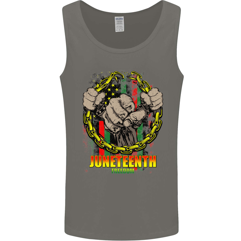 Juneteenth Black Lives Matter History Mens Vest Tank Top Charcoal